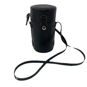Vtg Star-D Lens Leather Storage Protective Case and Hood 3.75"x9.5" Bag Korea